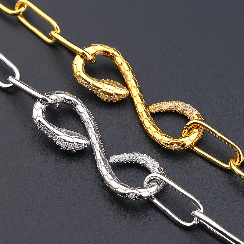 Новый винтажный плоский круглый браслет со змеей Бесконечность для женщин тренд