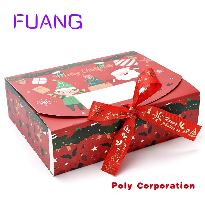 Custom Decorations Christmas Cake Candy Packaging Cardboard Gift Box Christmas Paper Boxpacking box for small business