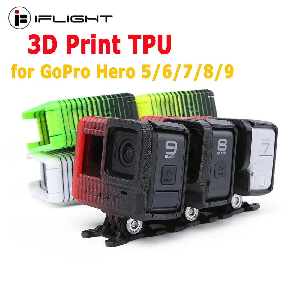 IFlight 3D печать ТПУ регулируемый угол Hero 5/6/7/8/9 Крепление камеры (0 ~ 40 °) W/ND8 фильтр для