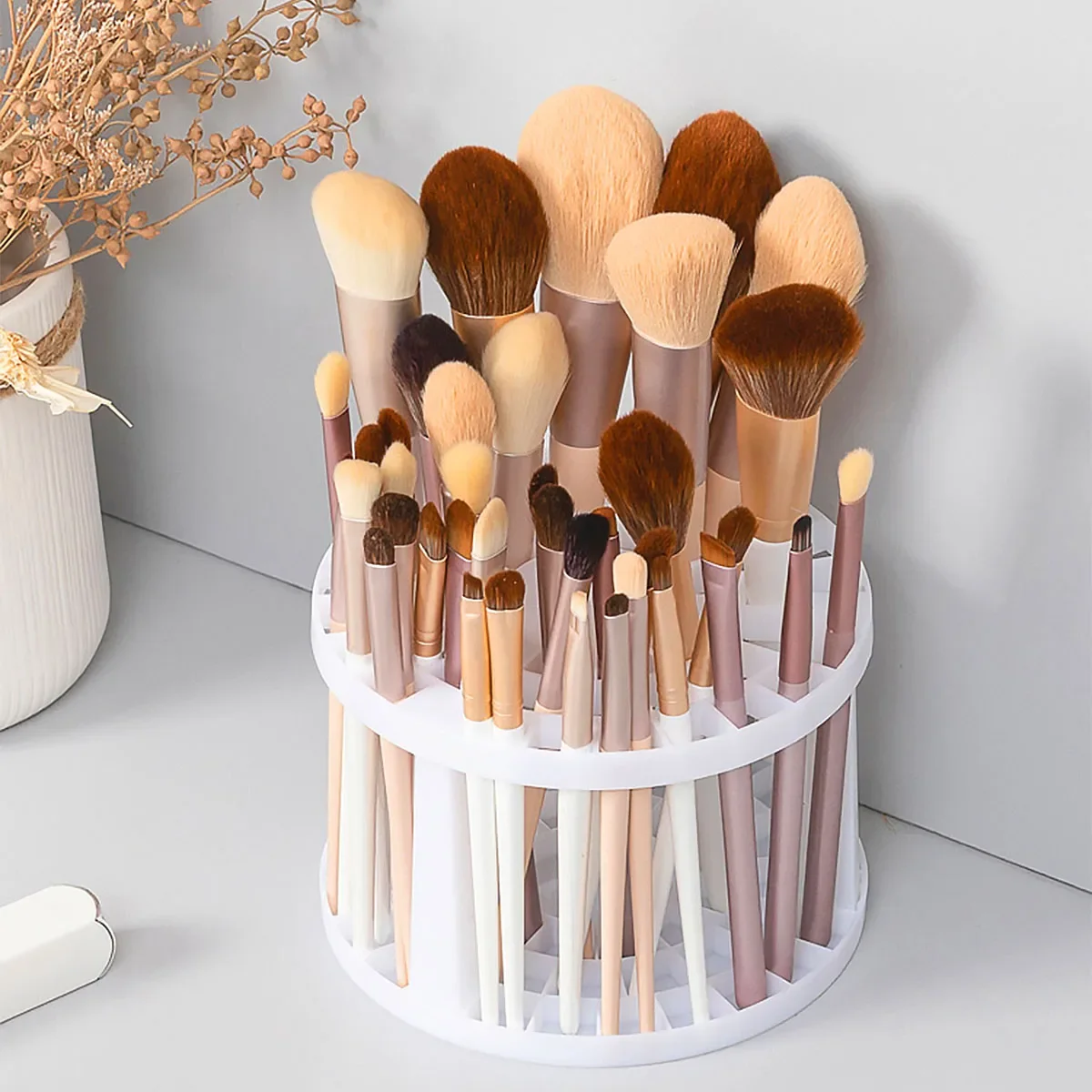 1 шт.-Настольная круглая и простая пористая Кисть для макияжа хранение косметики