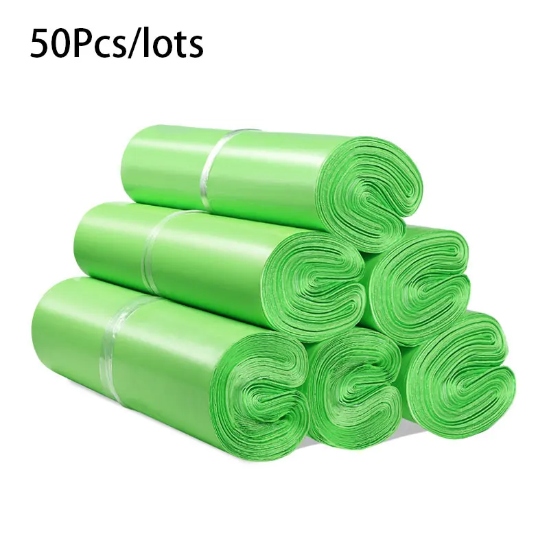 

50Pcs Poly Mailing Package Bags Green Color Self Adhesive Mailer Clothes Gifts Express Courier Storage Bags PE Transport Pouch