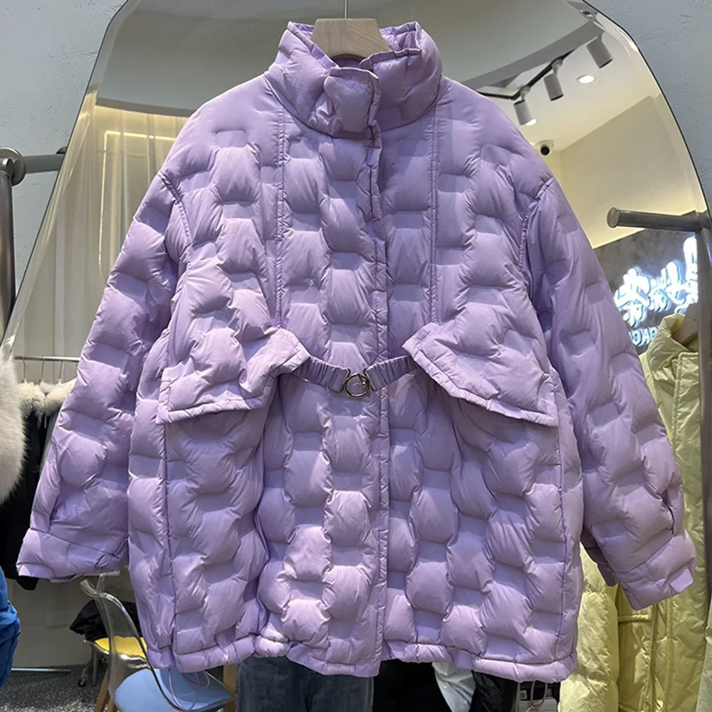 

Ultra Light Winter 90% Down Jacket women Coats Female Loose Solid White Duck Down Coat Winter Warm Streetwear Overcoat