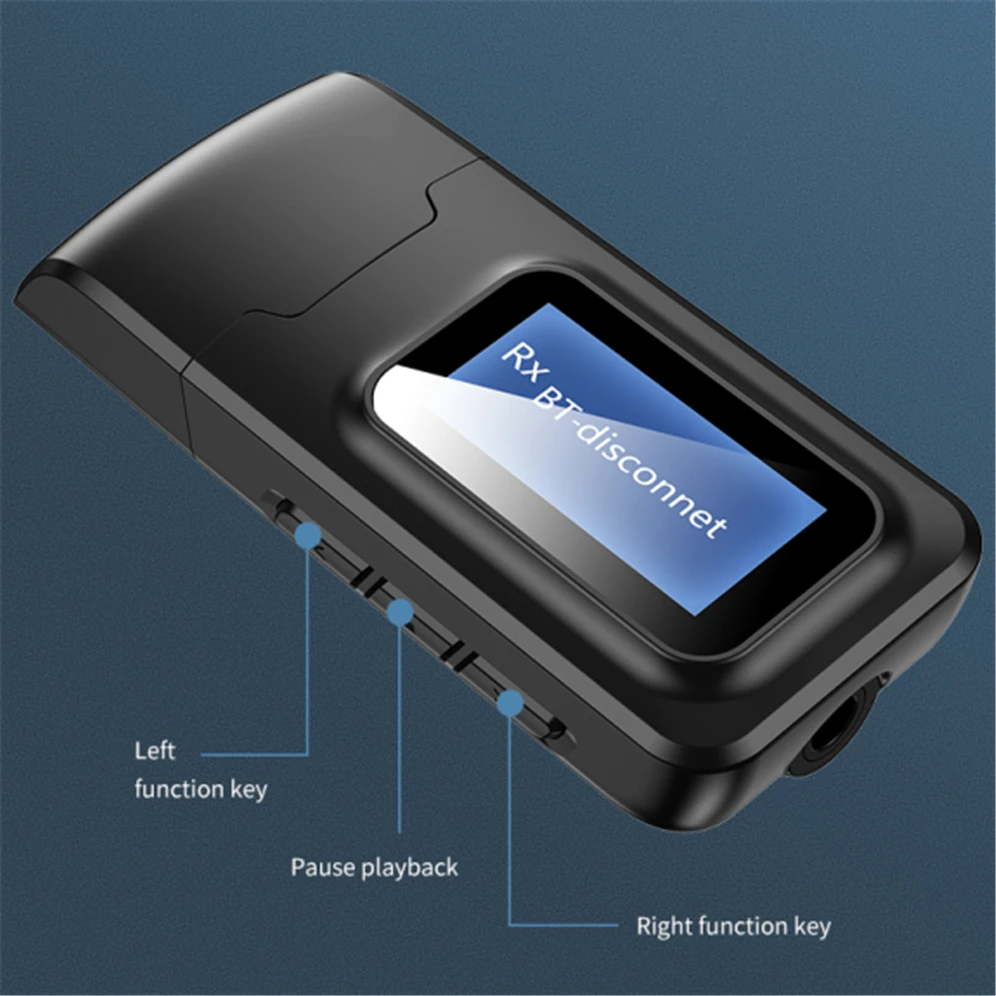 Аудиоресивер Grwibeou с USB Bluetooth 5 0 передатчик ЖК-дисплеем EDR для ТВ ПК USB-адаптер 3 мм AUX