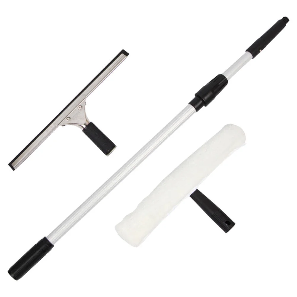 

White Clouds Window Squeegee Scrubber Windshield Cleaner Cleaning Brush Long Kit