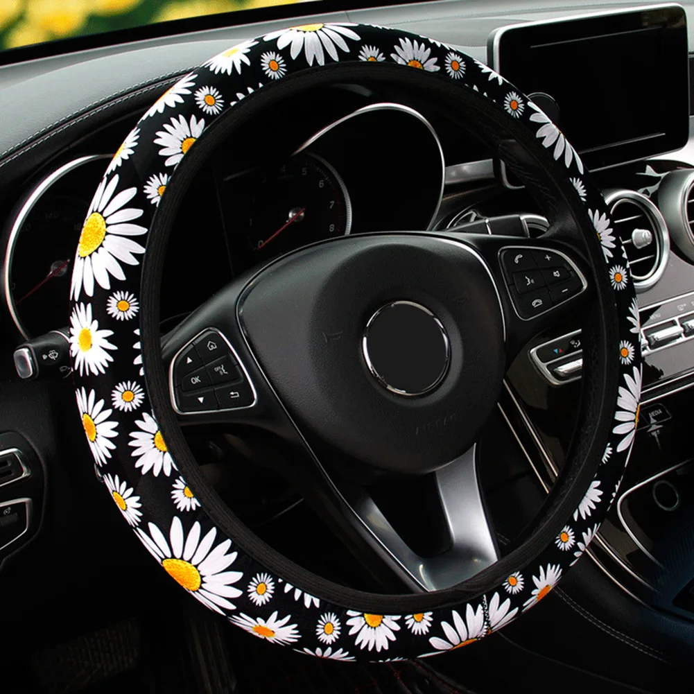 

Protect Your Car's Interior with a High Quality Chrysanthemum Cover Set Steering Wheel Handbrake & Gear Covers (3pcs)
