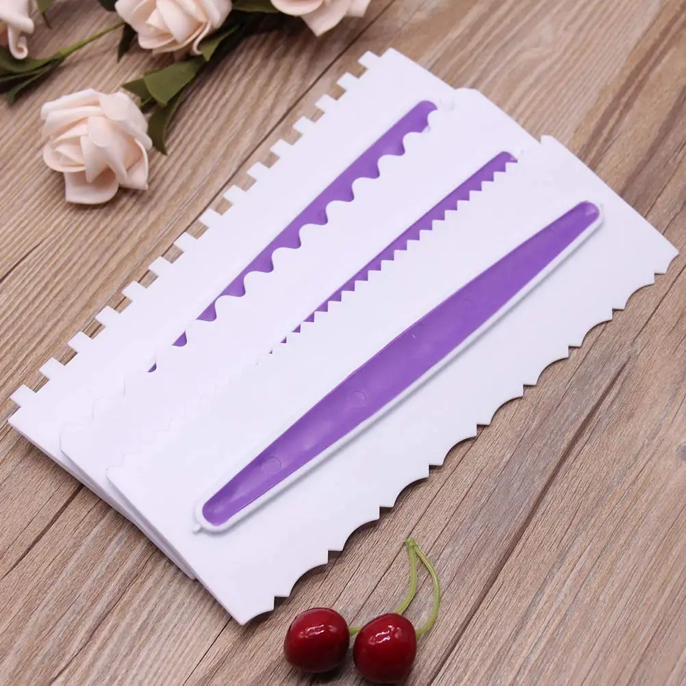 

Decorating Comb and Icing Smoother Decorating Mousse Butter Cream Cake Edge Tools Scraper Polisher