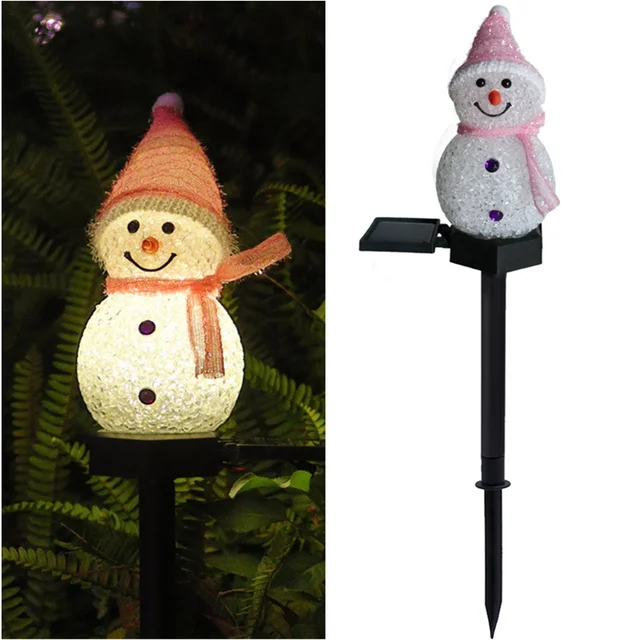 LED Solar Christmas Snowman Lights Outdoor Waterproof Garden Light Lawn Landscape  Lighting Ground Plug Lamp Christmas Decoratio 1