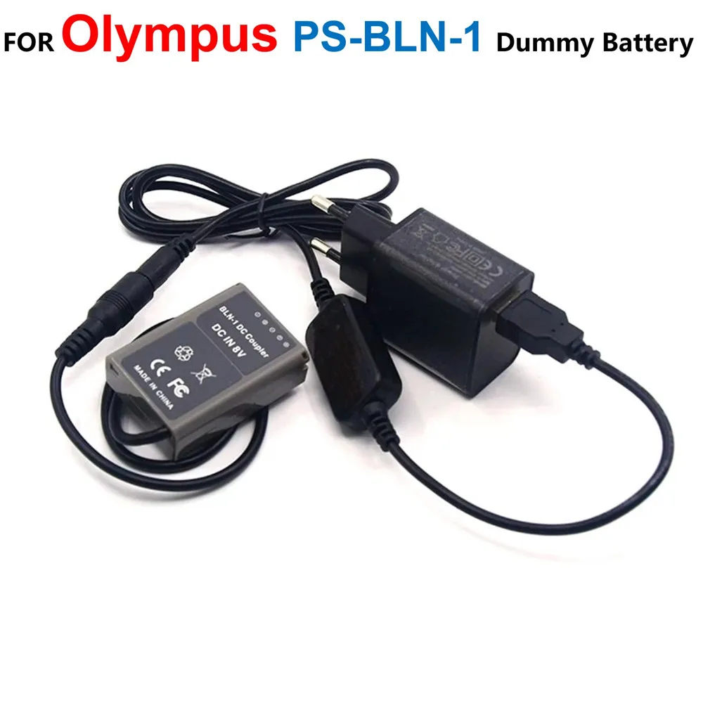 

PS-BLN1 BLN-1 Fake Battery DC Coupler Power Bank Cable+QC3.0 Usb Adapter For Olympus Digital Camera OM-D E-M5 II 2 E-M1 PEN E-P5