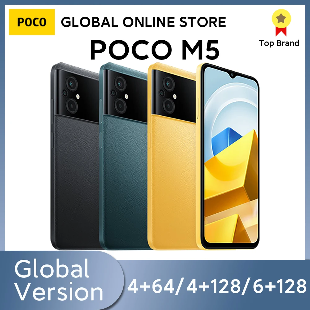 

Global Version POCO M5 Smartphone 4+64GB/4+128GB/6+128GB NFC MTK G99 Octa Core 90Hz 6.58" Display 50MP Camera 5000mAh Tel Phone