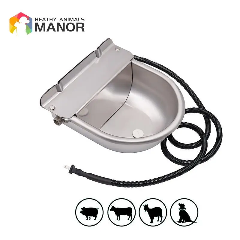 5L Automatic Heated Cattle Drinking Water Bowl Floating Ball Type Rodent Drinker Horse Sheep Dog Dispenser Feeding Eqipment