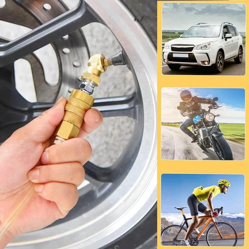 4 шт. 1/4 дюйма воздушный патрон колпачки для давления в шинах портативный