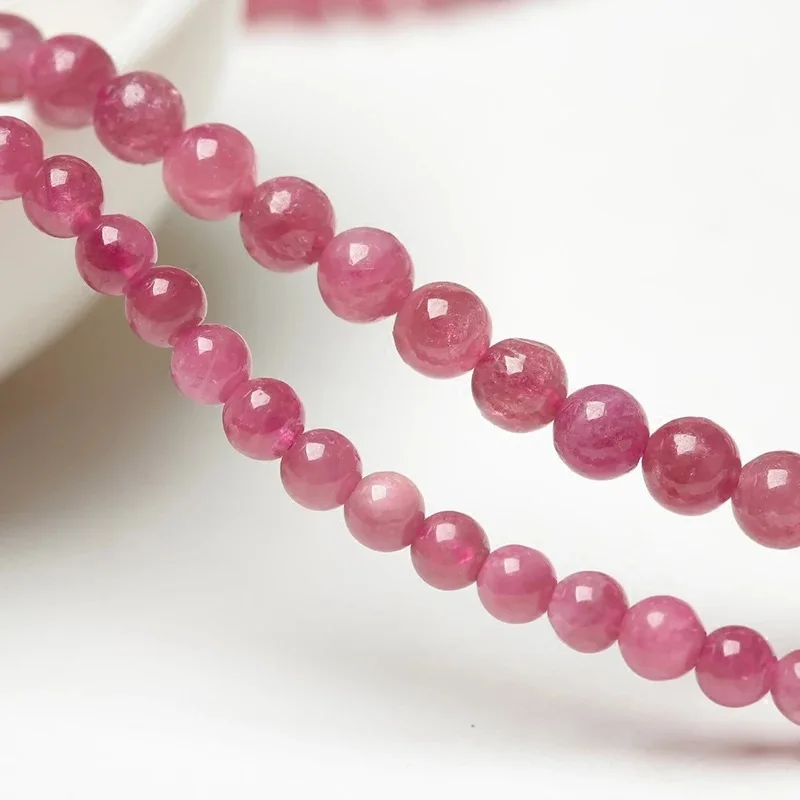 Шероховатый камень красный круг розовый турмалин орнамент-оберточный браслет