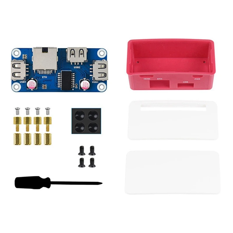 

Waveshare USB Hub Expansion Board+Case Kit For Raspberry Pi Zero/Zero W/Zero WH 4B/3B+/3A+/2B USB2.0 RJ45 HUB Expansion