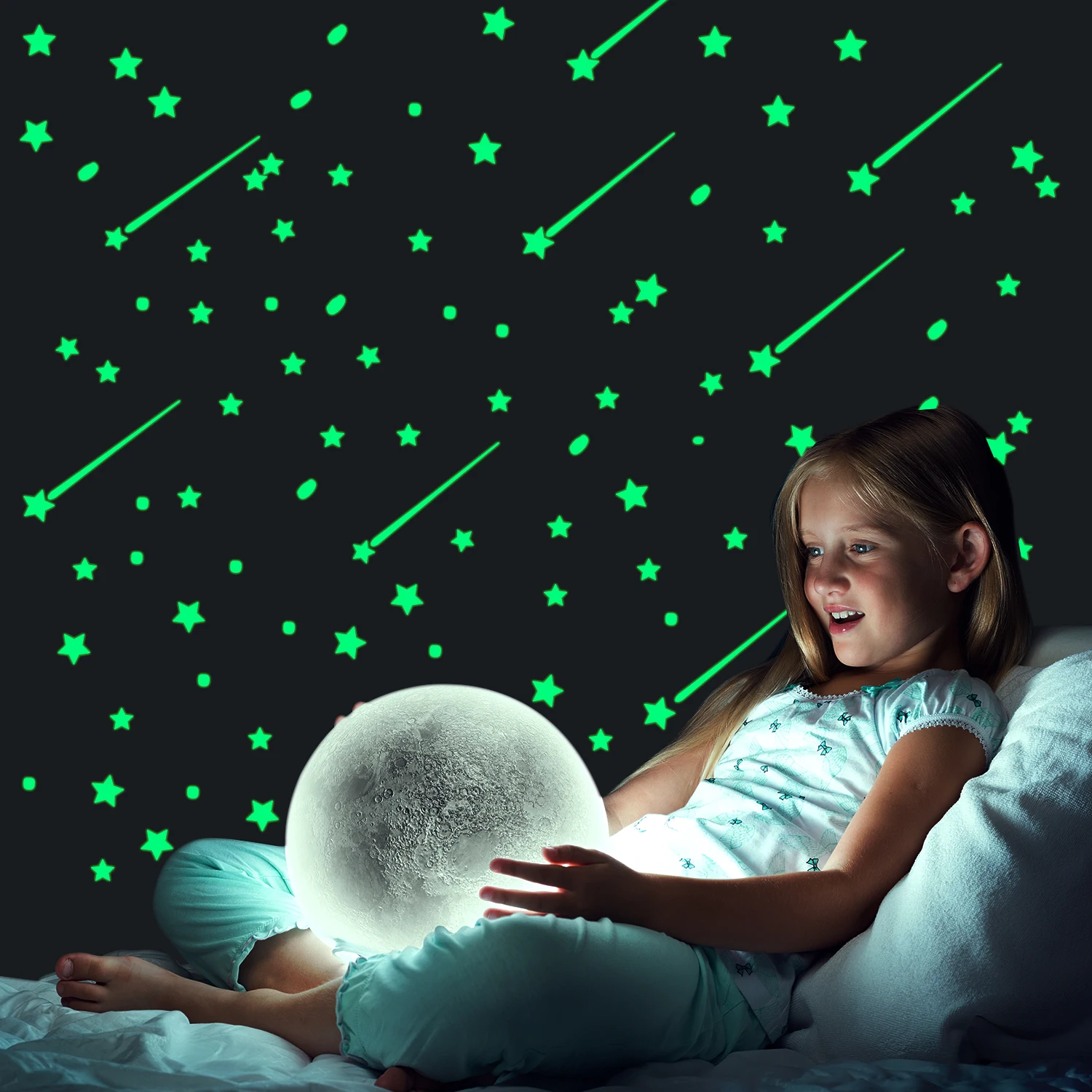 Damokoo светится в темноте Stars для потолочной или настенной наклейки s - 3D Dots