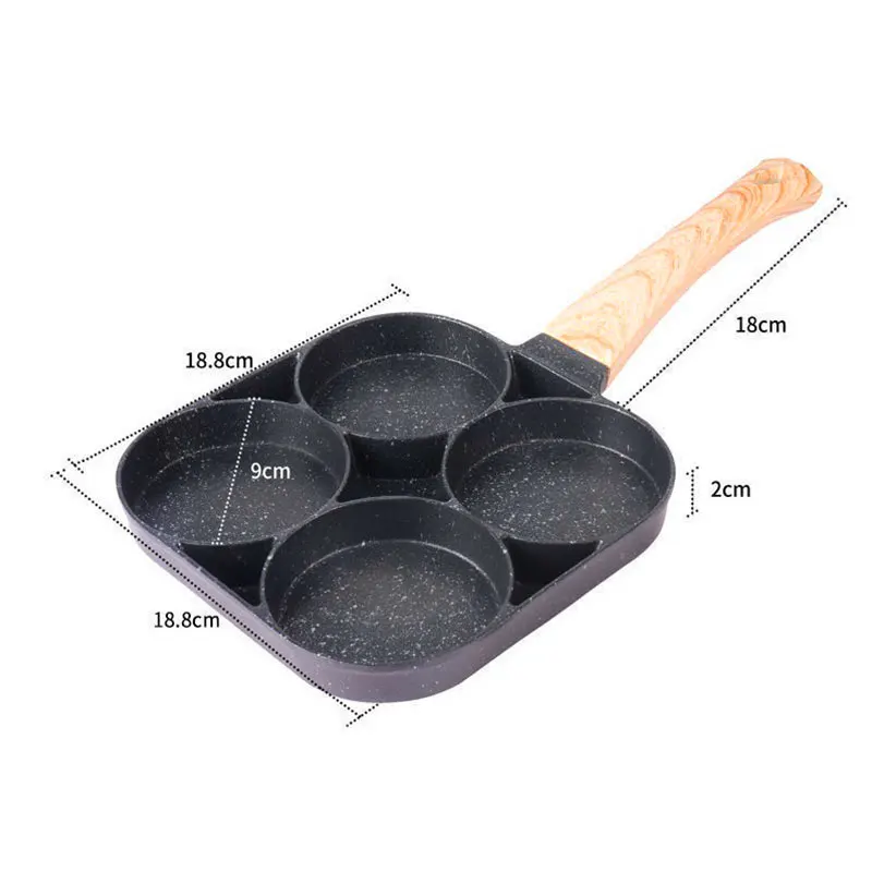 Сковорода с четырьмя отверстиями для яиц гамбургеров антипригарная сковорода