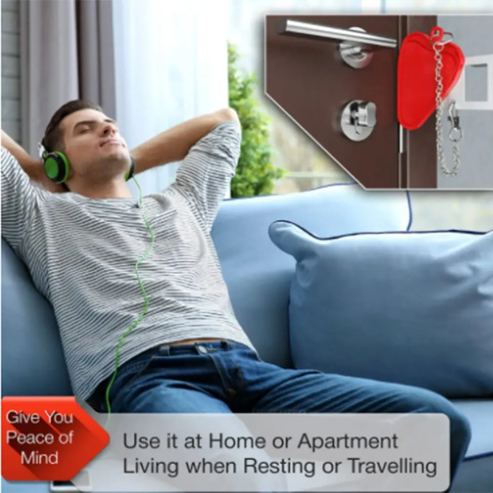 Портативный дверной замок Блокировка двойное отверстие безопасности дверь