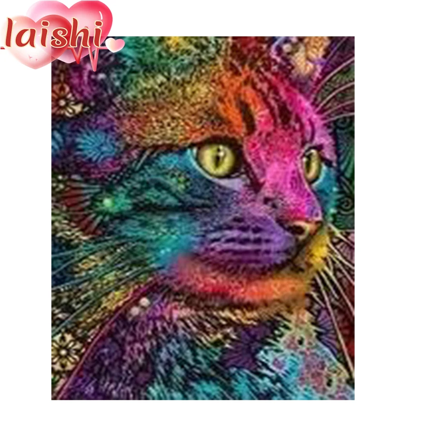 

Алмазная 5D картина «сделай сам», картина с рисунком каракули, кошки, животных, полная круглая/квадратная вышивка крестиком, новое домашнее у...