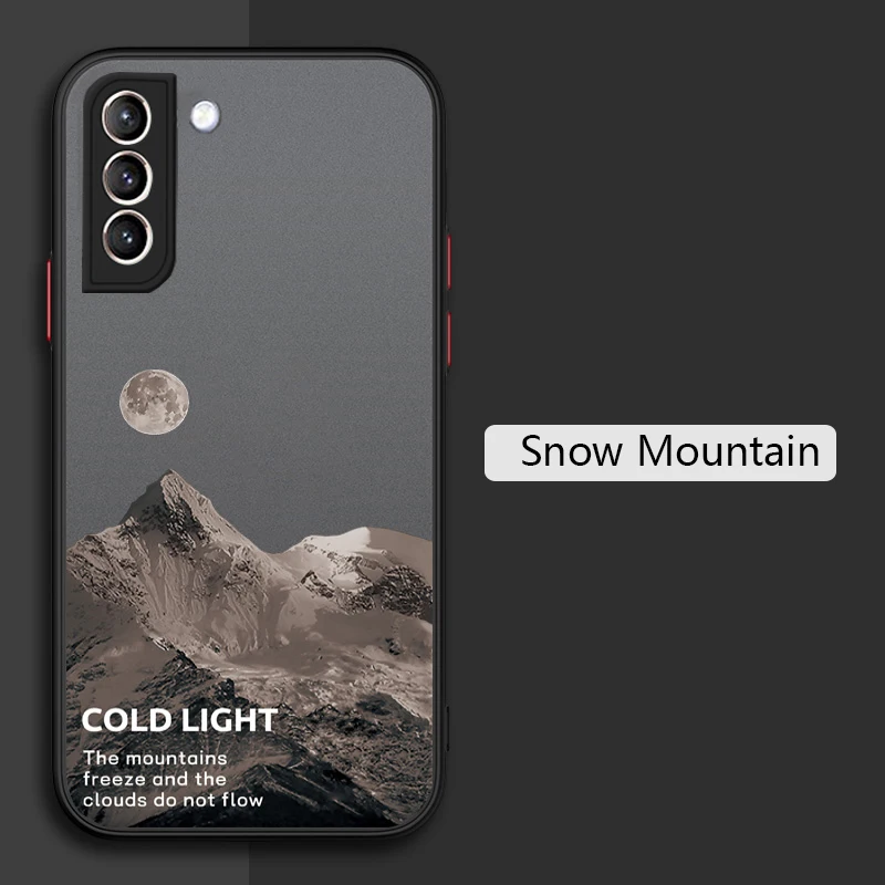 

Snow Mountain Phone Case For Samsung Galaxy S22 S21 Ultra S20 FE S10E S10 S9 Plus Note 20 10 Clear Back Shockproof Bumper Cover