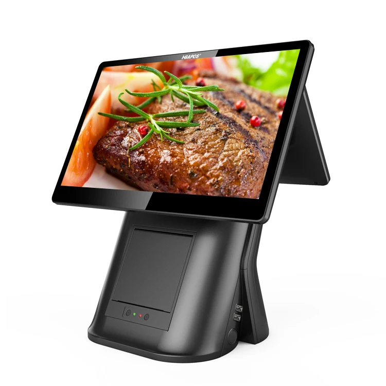 

2021 New design dual screen 15.6 inch led touch screen with 11.6 inch led screen Pos system machine