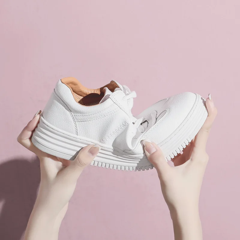 41 42 43 Plus Big Over Large Size Fashion White Shoes Lace-up Women's Shoes Breathable Versatile Casual Shoes