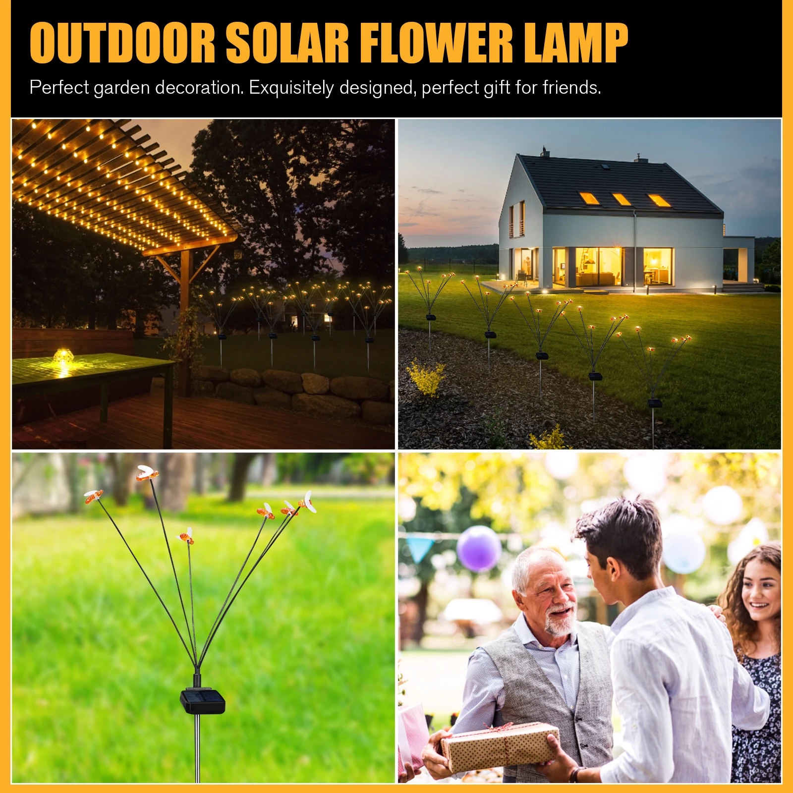 

2 шт., водонепроницаемые декоративные фонарики для газона