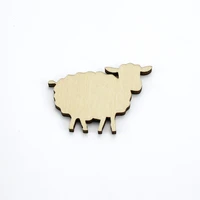 sheep art shape laser cut wood ornament woodcut outline silhouette blank unpainted 25 pieces wooden shape 02131