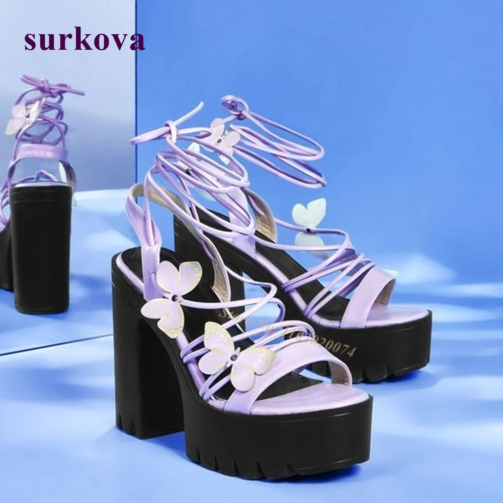 Сандалии с перекрестным ремешком-бабочкой женские босоножки на платформе