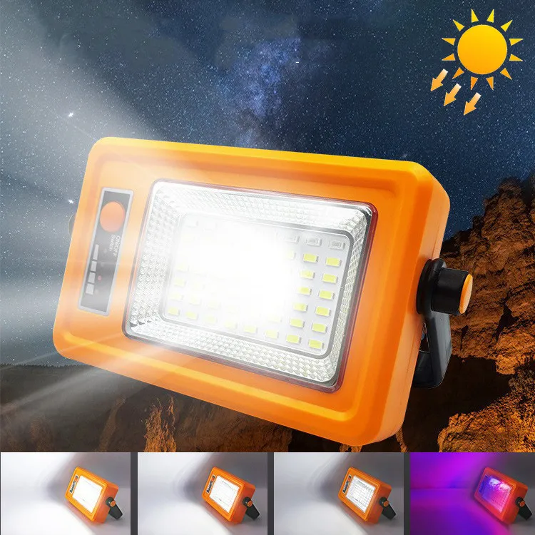 

Portable Solar 56 Led Work Light Lamp USB Spotlight Waterproof Lantern Camping Panel Magnet Mini Searchlight Built In Battery