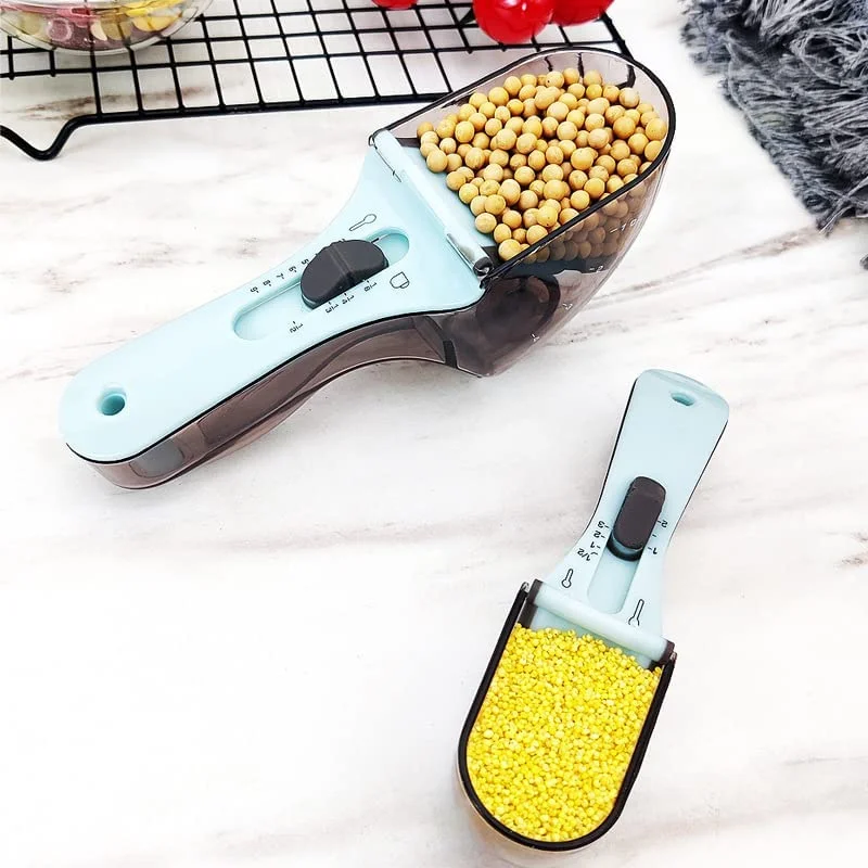 

2Pcs/set Digital Measuring Spoon Measuring Spoon Cup Adjustable Baking Accessories Kitchen Seasoning Powder Tools