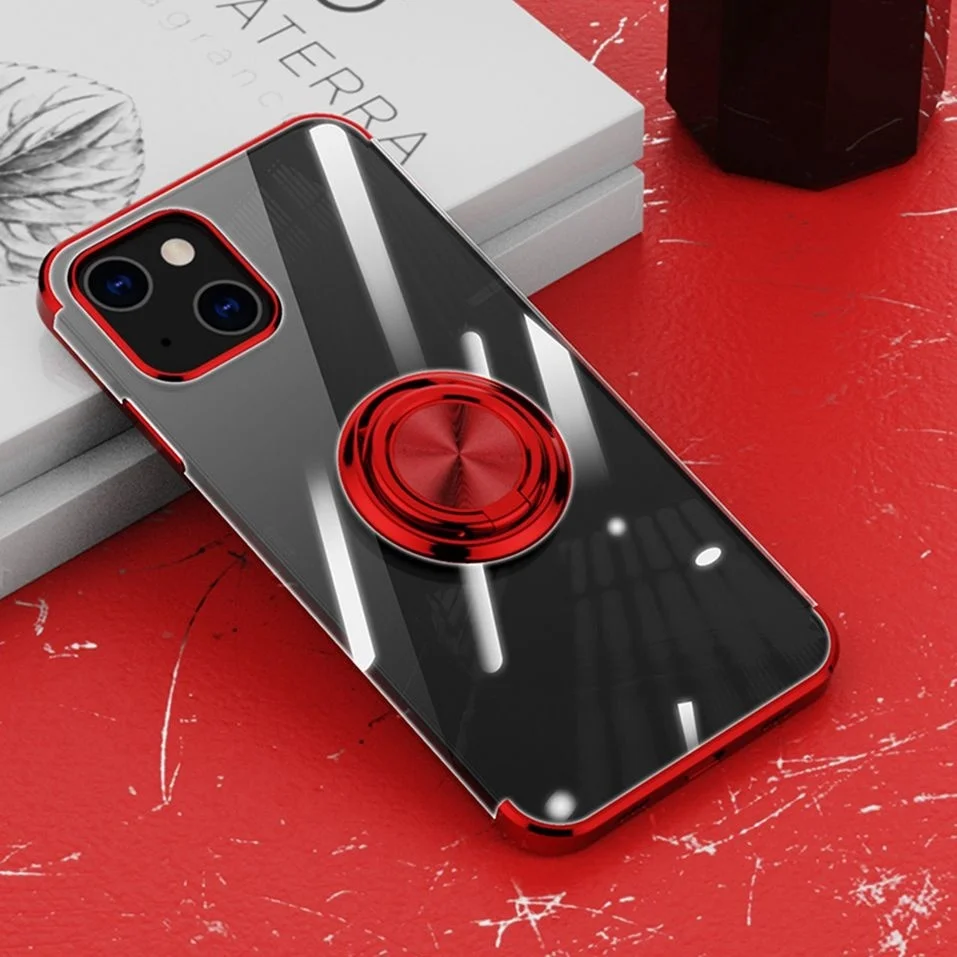 Прозрачный силиконовый чехол с магнитным кольцом для iPhone совместимая модель 12 11 Pro Max 13 Mini x XR XS 8 7 plus se 2 on.