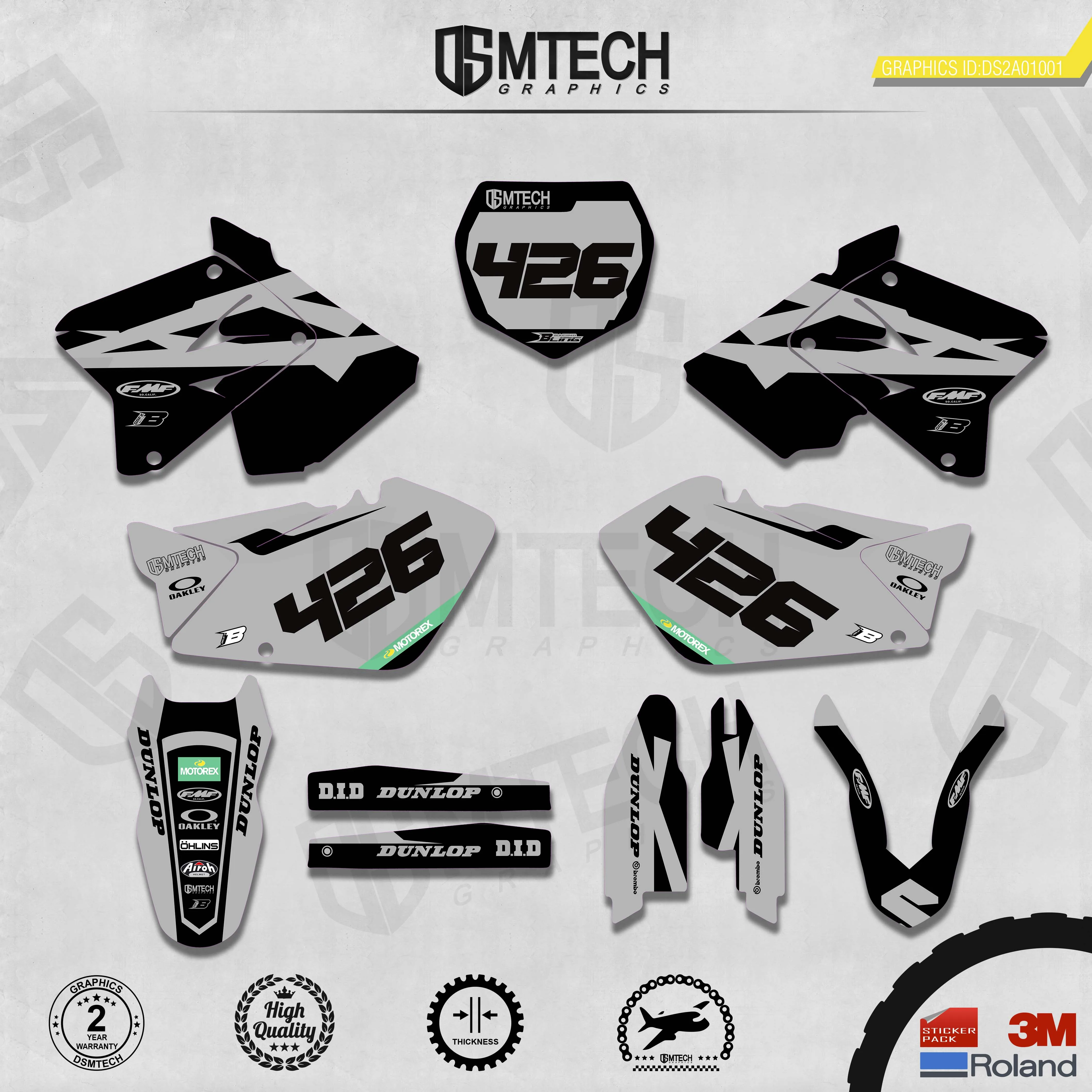 DSMTECH Customized Team Graphics Backgrounds Decals 3M Custom Stickers For 2001-2004  2005-2008  2009-2012 RM125-250  001