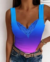 summer top women sleeveless lace tank top sexy ombre vest female fashion casual all match streetwear y2k clothes