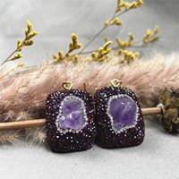 natural irregular amethyst pendant ladies european and american exaggerated popular fashion all match atmospheric earrings