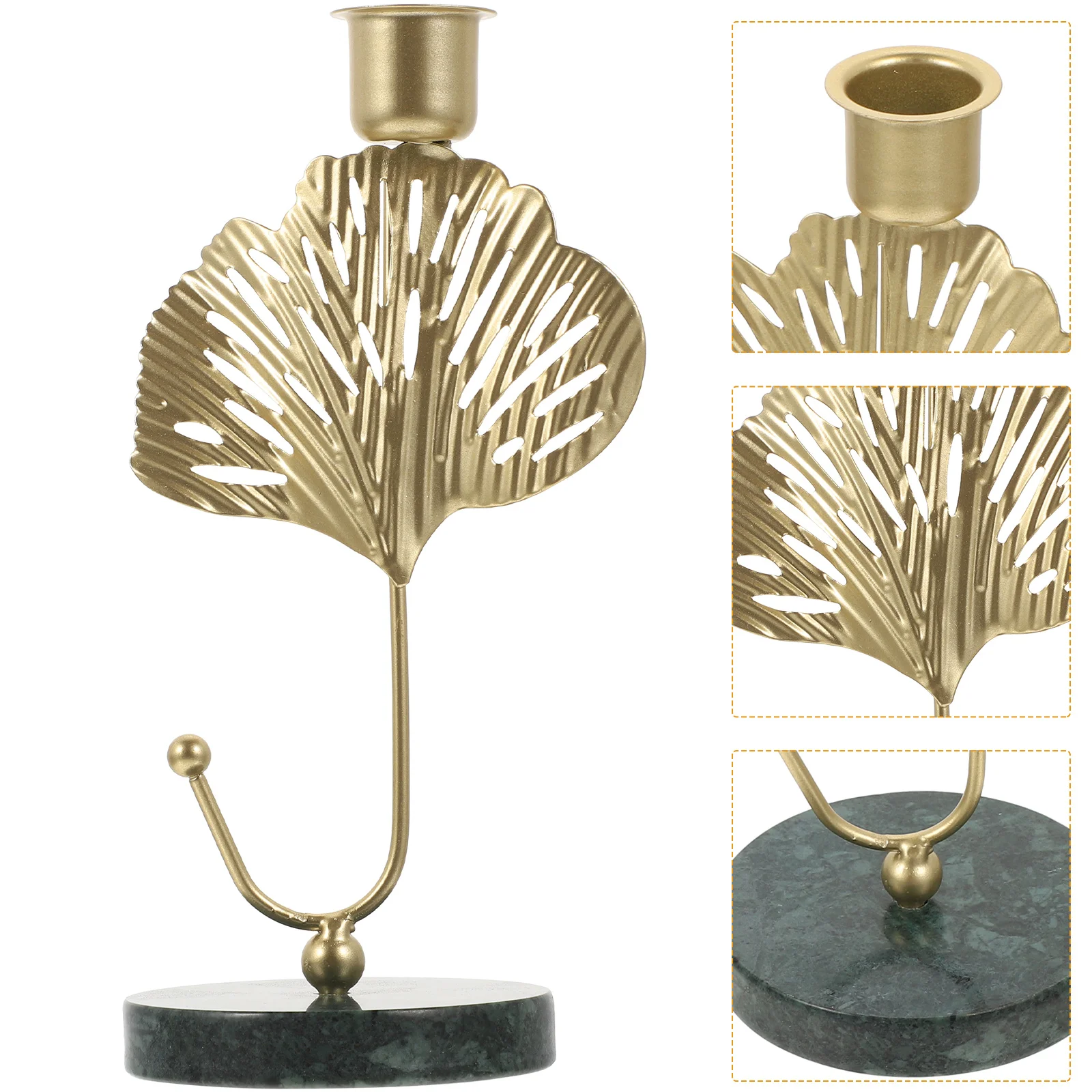 

Holder Holders Candlestick Taper Stand Pillar Iron Metal Tealight Gold Table Centerpiece Decorative Vintage Ginkgo Leaves Stands