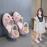 child sandals for girls summer shoe kid dance shoes elegant party sandals 2022 wedges princess leather fashion shoe 3 12 years