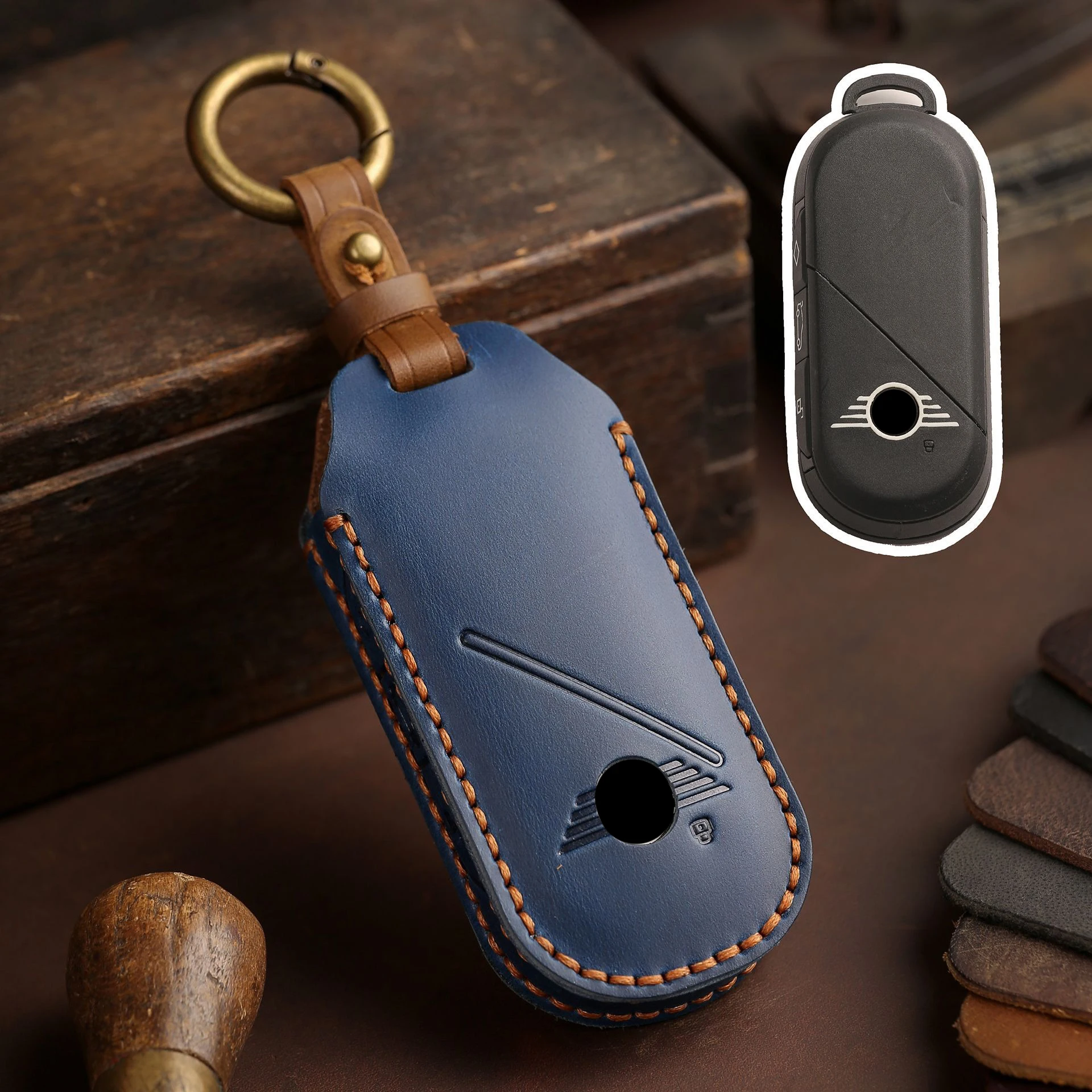 

Чехол для дистанционного ключа автомобиля для BMW MINI J01 J05 U25 F65 F66 2024, кожаный защитный чехол для ключей