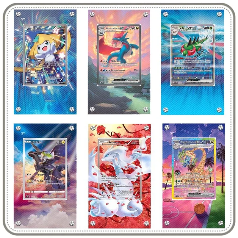 Фото Художественный дисплей для карты Pokemon Zekrom Reshiram Саламаence Yanmega, акриловый застрявший кирпич, расширенная витрина для карточек, 15X9 см №1