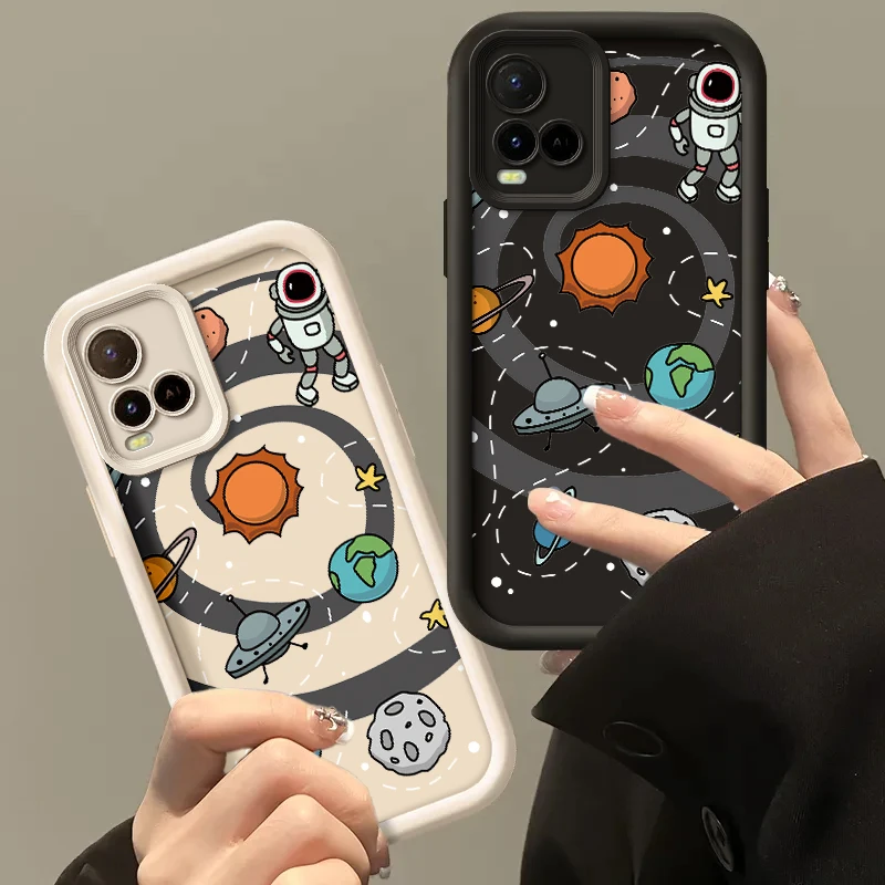 Чехол с рисунком космонавта для Vivo T1x Y33T Y33s Y32 Y21G Y21e Y21a Y21s Y21T Силиконовый