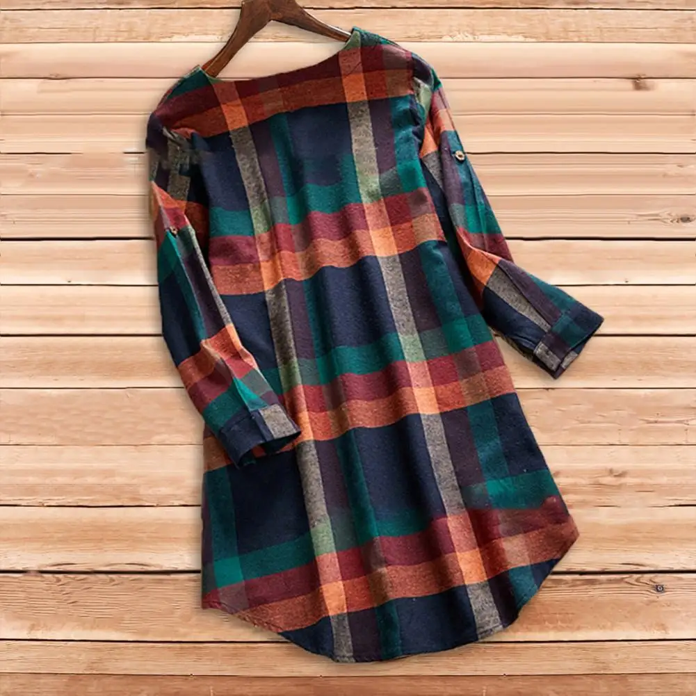 

Versatile Breathable Trendy Classic Plaid Printing Lady Shirt Female Clothing