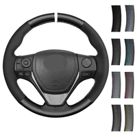 diy car steering wheel cover black soft suede leather for toyota rav4 corolla auris 2012 2019 isis corolla im scion im 2015 2016
