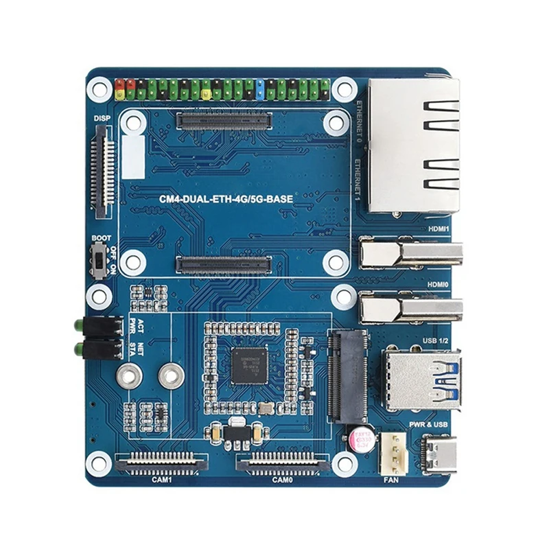 Плата расширения для Raspberry Pi CM4 с двумя портами Gigabit Ethernet вычислительный модуль