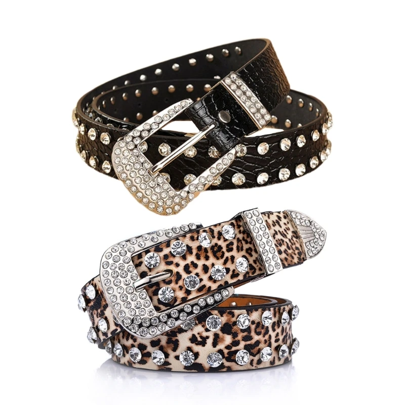 

652F Hot Girls Belt Studded Luxury Pin Buckle Belt for Skirt Jeans Wear