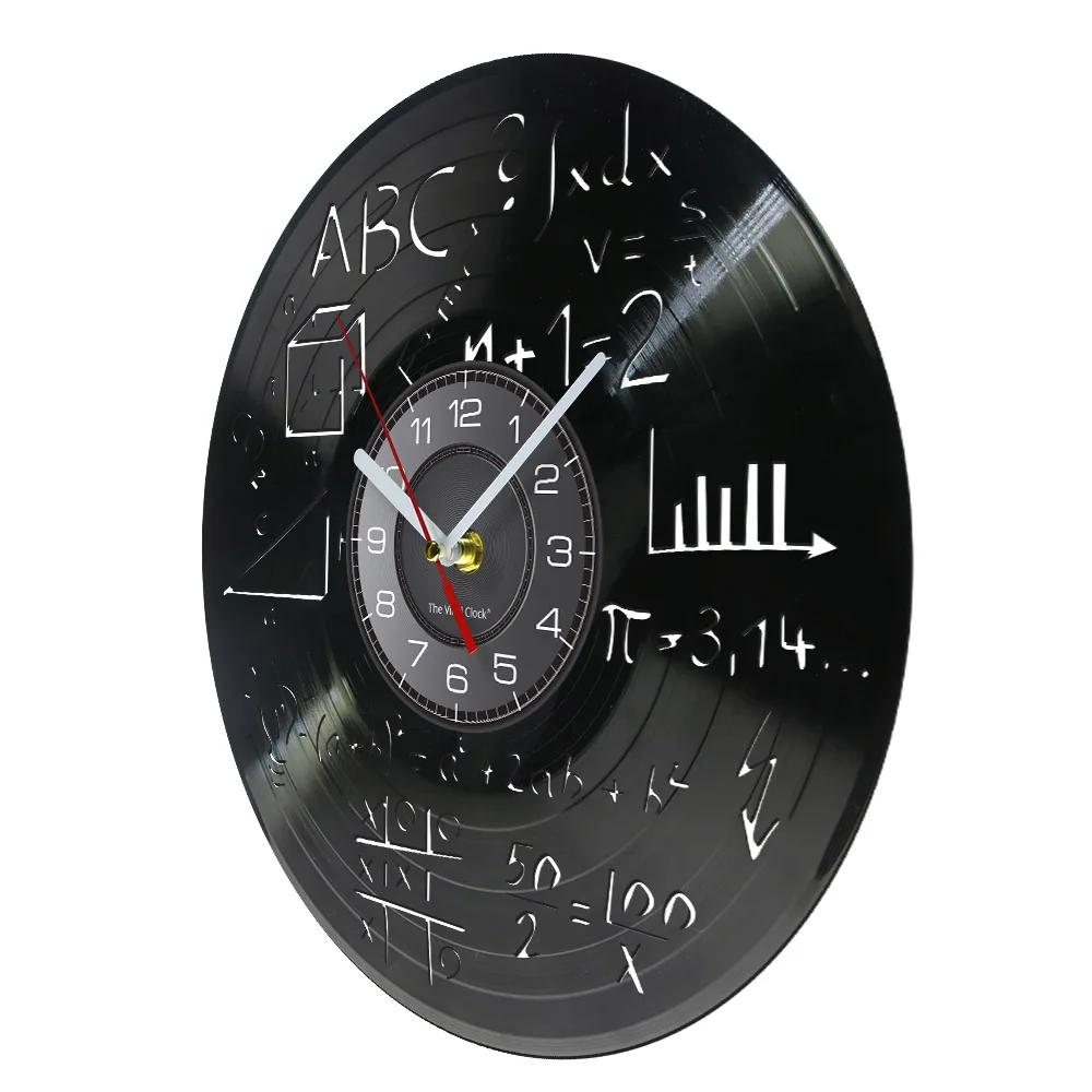 Настенные часы Science Art Math Equation виниловая запись школьные настенные с надписью Pi Geek