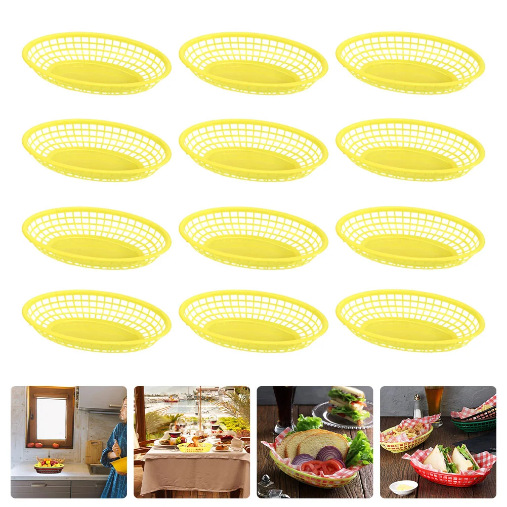

12pcs Household Snack Plates Fruit Storage Trays Decorative Desktop Storage Containers
