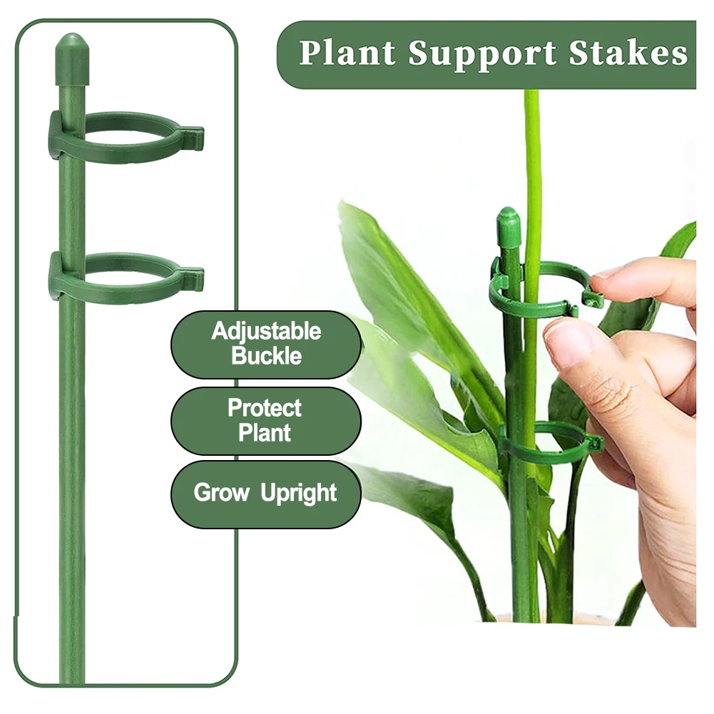 

Green Plant Stake Plant Clips 30CM Anti-lodging Flower Stand Support Orchid Support Pole Plant Fixed Home Garden