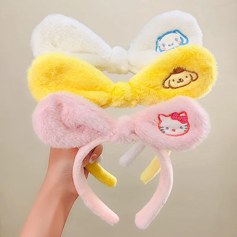 

Sanrio Kawaii Cinnamoroll лук повязка для волос милая Фотографическая обруч для волос заколка для волос головной убор детский подарок сюрприз