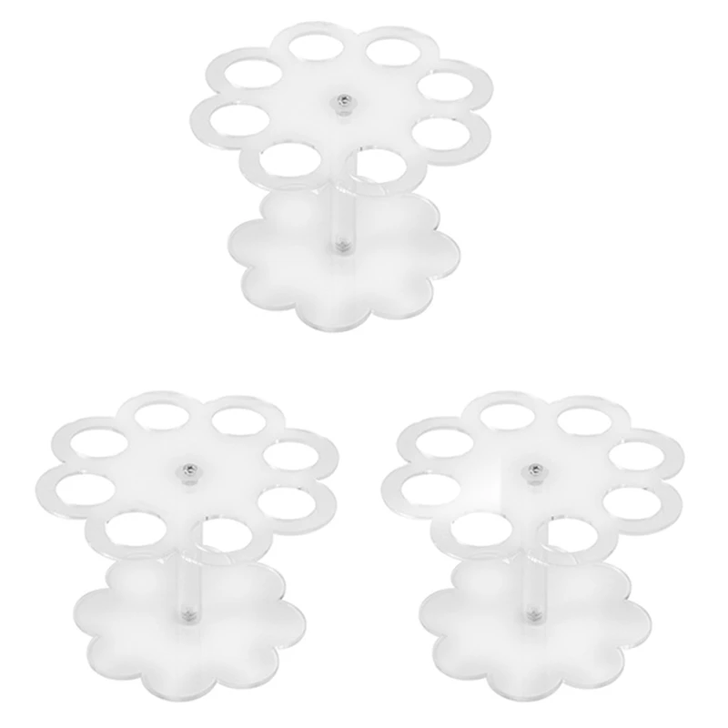 

3X Detachable 8 Holes Acrylic Ice Cream Cone Holder Stand