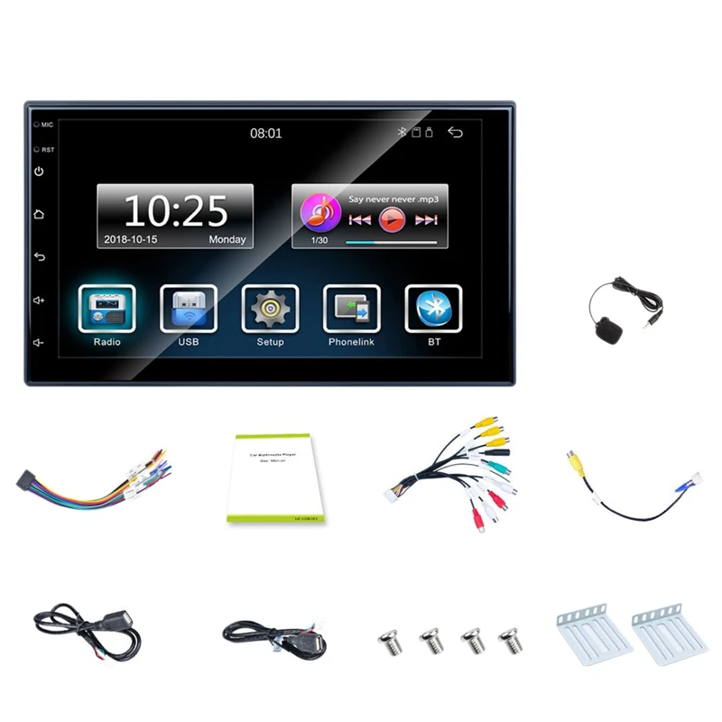 

2 Din Carplay Android Auto 7 Inch Universal Car Radio For-Nissan Kia Toyota MP5 Player Microphone