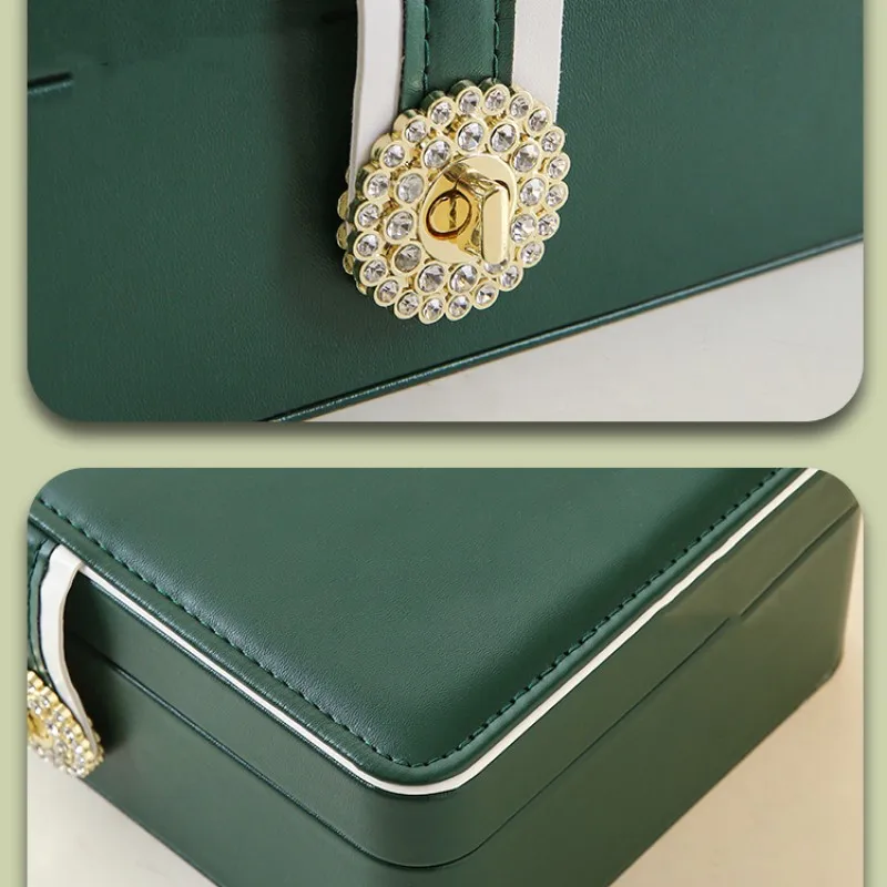 Двухслойная шкатулка для украшений органайзер большой емкости из искусственной