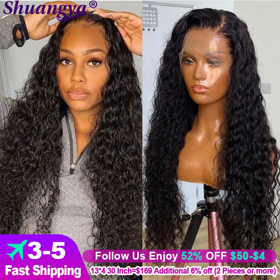 13x4 Transparent Lace Front Wig Brazilian Water Wave Lace Front Wig 100% Remy Human Hair Lace Wigs HD 5x5 Water Wave Lace Wig